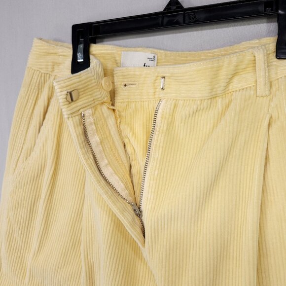 Aritzia Wilfred Free Lennox Pleated Pants Size 4 High Rise Corduroy Mom Baggy - Picture 5 of 15